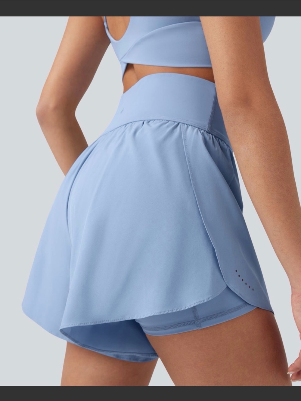 NEW WITH TAGS HALARA Sky Blue High-Waist Athletic Shorts
